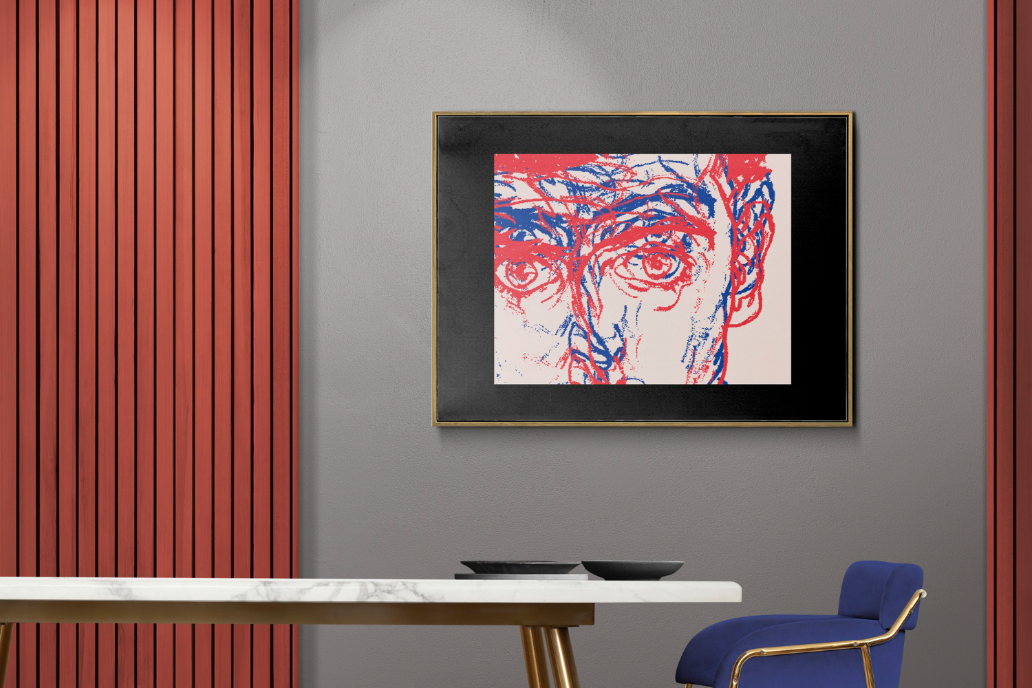 Abstract Expression Face Art – Modern Contemporary Wall Painting