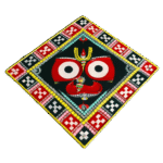 lord jagannath lipan art painting on mdf board handmade jagannath mirror work wall decor traditional jagannath wall art with acrylic colors
