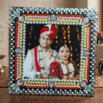 customized mandala photo frame on mdf board handmade photo frame with mandala design personalized couple photo frame wall decor mandala art customized photo frame gift wedding photo frame handmade mandala design