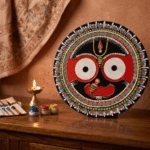 lipan art jagannath wall decor india circular jagannath painting with mirror detailing