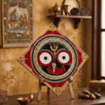 lord jagannath lipan art with mirror work mdf board handmade jagannath wall decor traditional art jagannath lipan art square wall hanging india mirror work jagannath wall decor handmade odisha jagannath lipan art painting