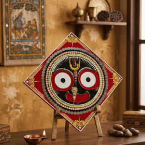 lord jagannath lipan art with mirror work mdf board handmade jagannath wall decor traditional art jagannath lipan art square wall hanging india mirror work jagannath wall decor handmade odisha jagannath lipan art painting