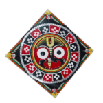 lord jagannath lipan art painting with mirror work on plyboard handmade jagannath wall art resin mirror work traditional jagannath lipan art wall decor