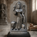 maa parvati black stone idol with lion statue parvati mata murti for home temple handcrafted parvati statue indian stone sculpture shakti idol black stone decor goddess parvati murti traditional design