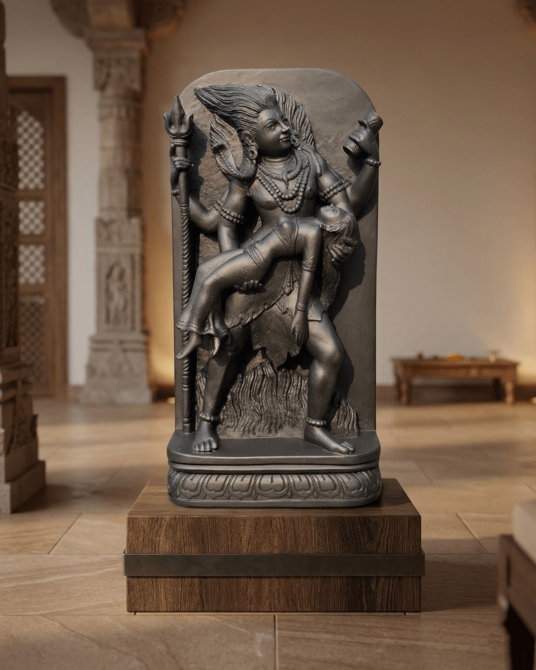 shiva parvati uma maheshwara black stone idol shiv parvati rare pose stone sculpture india handcrafted shiva parvati couple statue black stone uma maheshwara murti spiritual decor shiva parvati divine couple rare sculpture