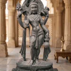 lord shiva black stone idol standing mahadev statue shiva murti for home temple black stone handcrafted mahadev statue india stone sculpture shiva idol vastu decor spiritual statue traditional shiv murti standing pose