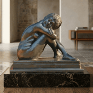 abstract human figure black stone sculpture modern decor artistic human statue black stone contemporary art modern abstract sculpture for home decor