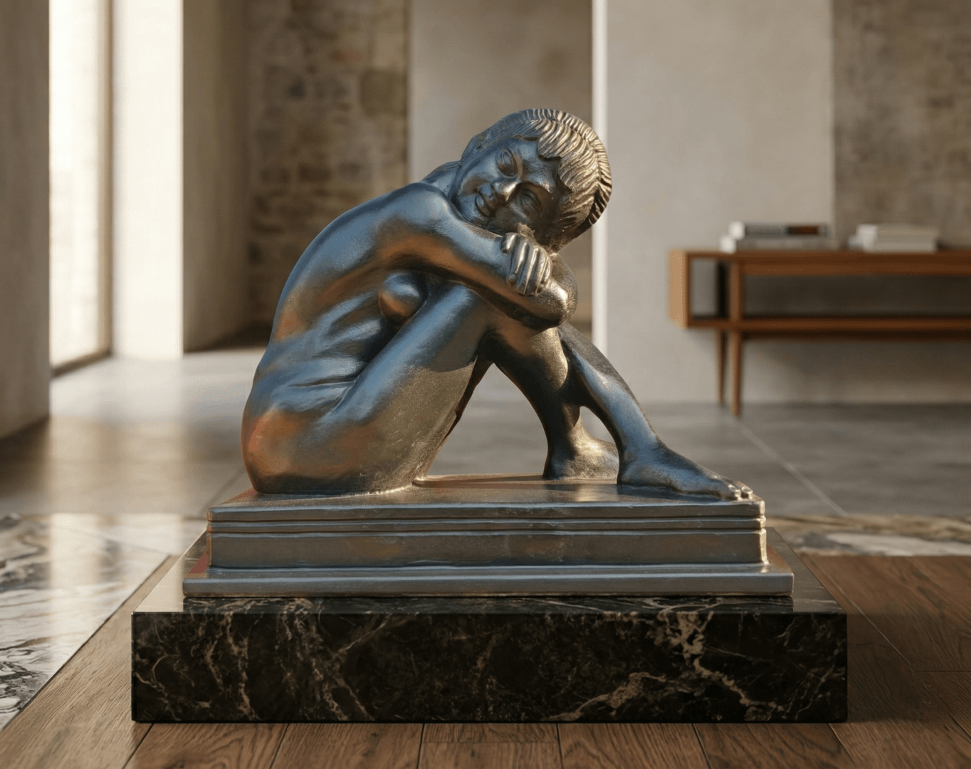 abstract human figure black stone sculpture modern decor artistic human statue black stone contemporary art modern abstract sculpture for home decor