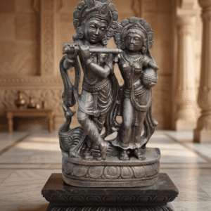 radha krishna black stone idol couple statue radha krishna murti flute sculpture india handcrafted radha krishna stone statue krishna radha idol for home temple decor hindu radha krishna black stone sculpture