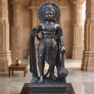 hanuman black stone standing idol gada statue bajrangbali murti black stone sculpture lord hanuman statue for home temple decor hanuman ji idol standing hindu god statue handcrafted hanuman black stone murti