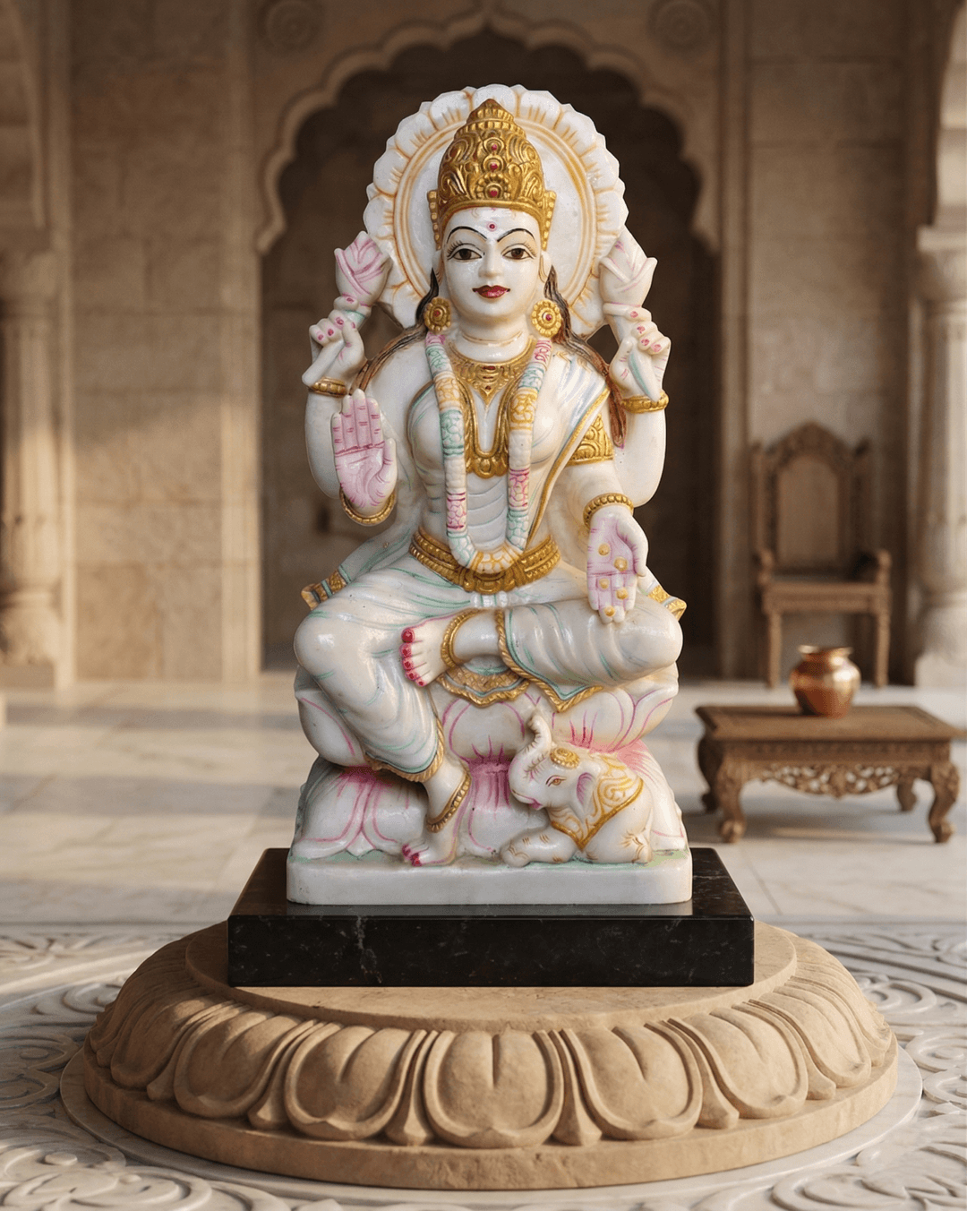 maa lakshmi marble idol for home temple goddess lakshmi statue white marble murti lakshmi idol for diwali puja decoration handcrafted lakshmi murti marble india laxmi mata statue for wealth prosperity