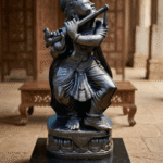 lord krishna black stone flute playing idol venugopal krishna murti stone sculpture india handcrafted krishna statue black stone krishna flute idol for home temple black stone krishna statue spiritual decor