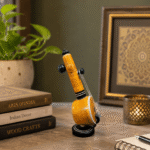 indian musical instrument decorative showpiece handcrafted veena statue for office desk wooden veena art decor for living room ethnic indian music instrument sculpture