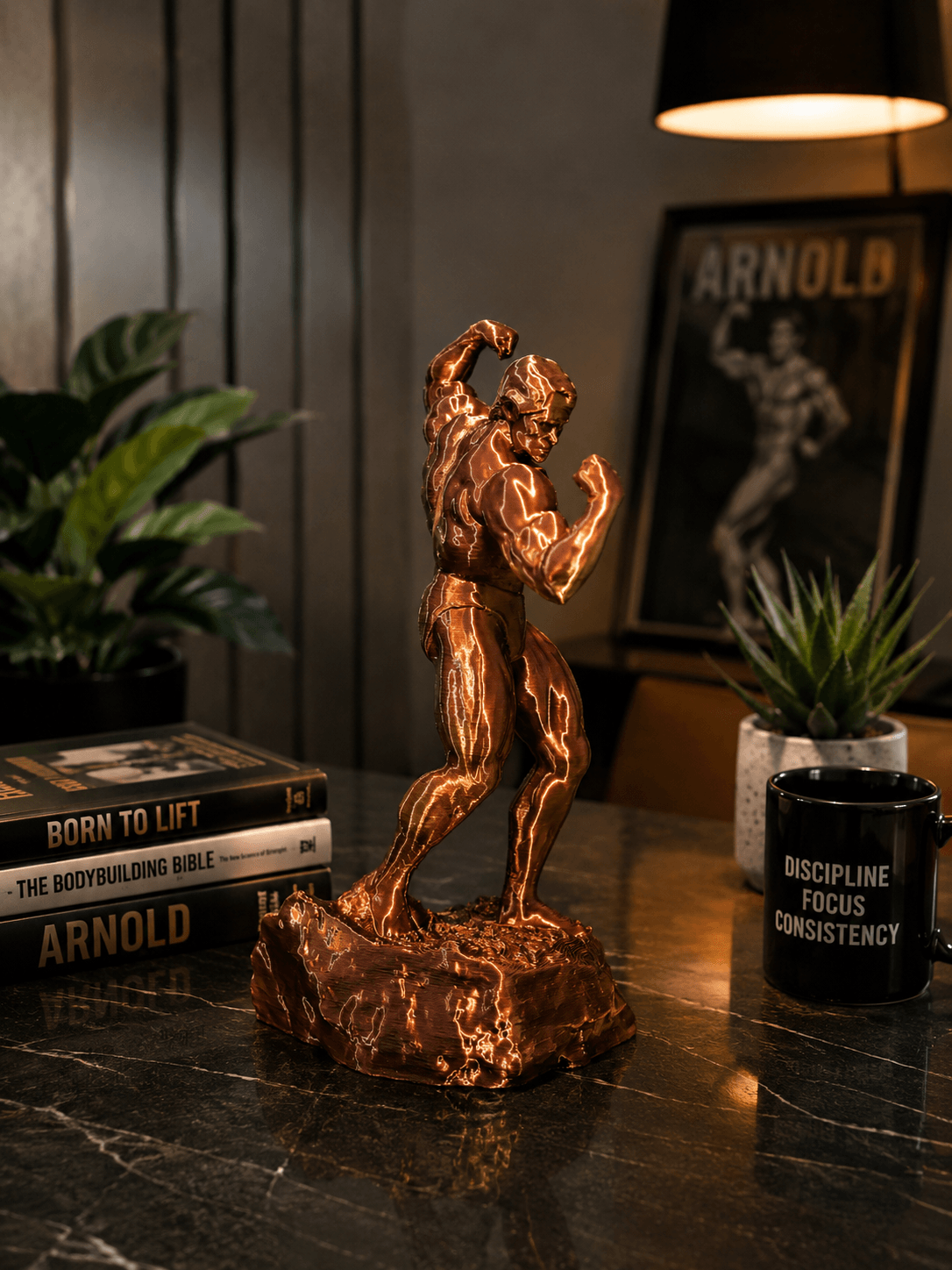 gym motivation desk decor statue bodybuilding champion artistic figurine luxury fitness room display sculpture