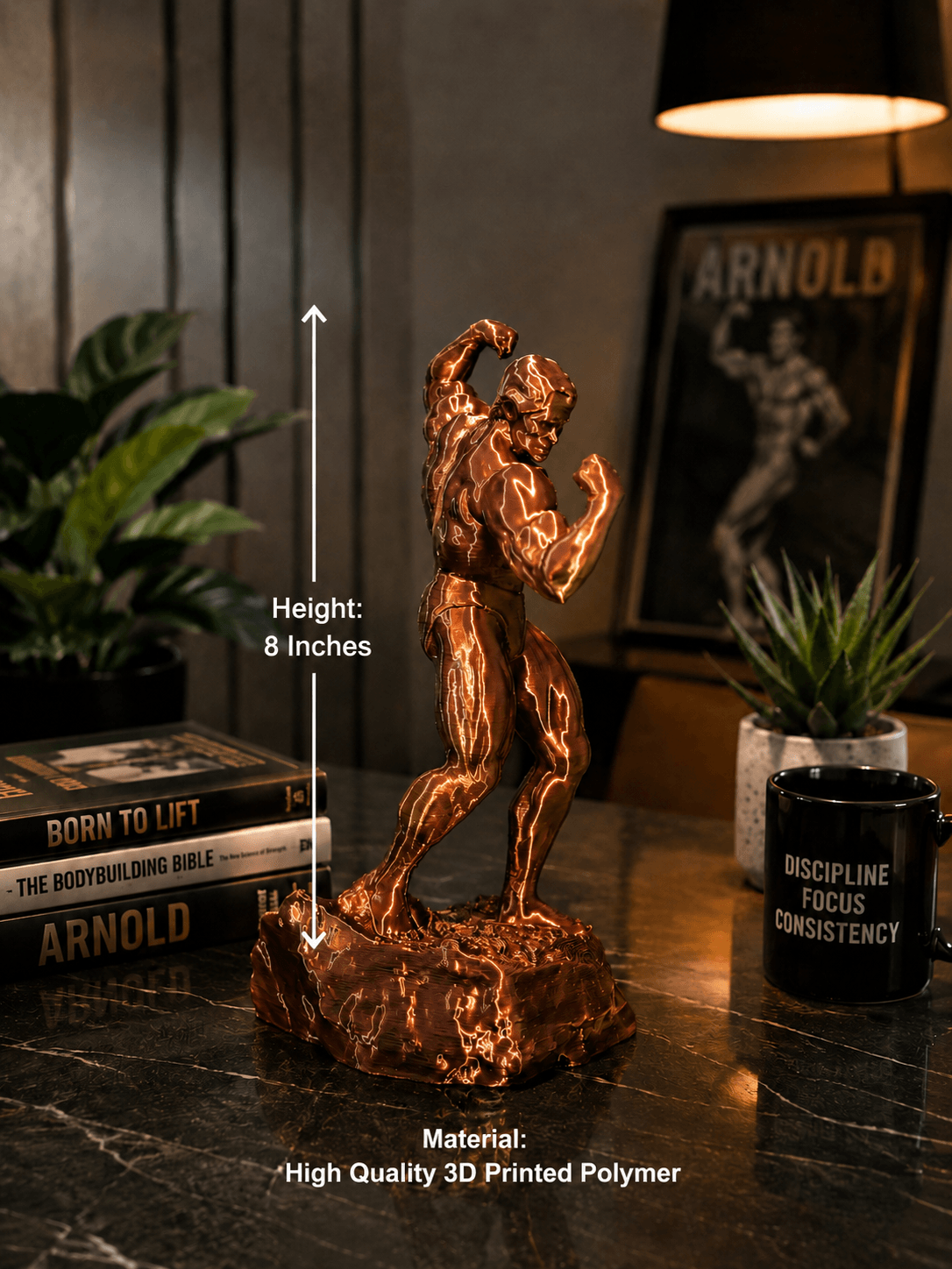 bodybuilding champion artistic figurine luxury fitness room display sculpture muscular bodybuilder collectible statue