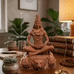 6.5 inch lord shiva decorative statue terracotta style shiva idol for home temple peaceful shiva statue for yoga space modern mahadev sculpture spiritual decor