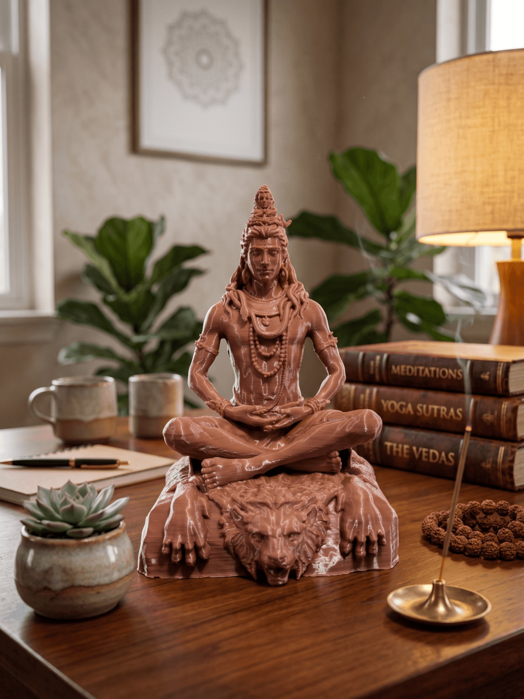 meditating lord shiva 3d printed statue mahadev meditation sculpture for home decor spiritual shiva murti for meditation room 6.5 inch lord shiva decorative statue