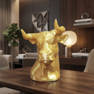 luxury business success bull decor statue motivational bull statue for entrepreneurs compact 4 inch bull desk decor sculpture modern financial growth bull figurine