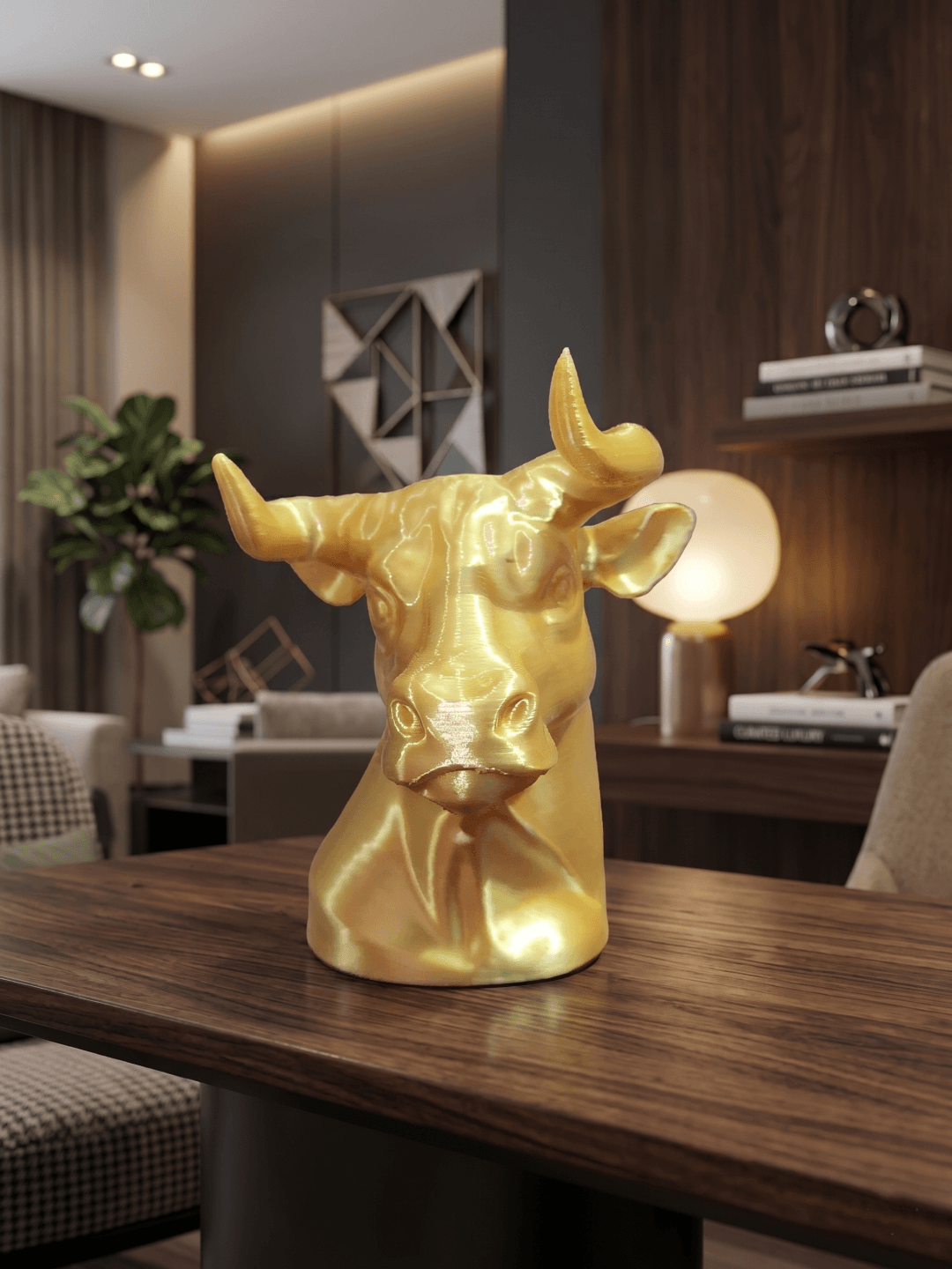 luxury business success bull decor statue motivational bull statue for entrepreneurs compact 4 inch bull desk decor sculpture modern financial growth bull figurine