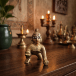 handcrafted dhokra brass gopal krishna idol brass bal gopal statue for home temple traditional dhokra art krishna sculpture handcrafted brass krishna idol decor
