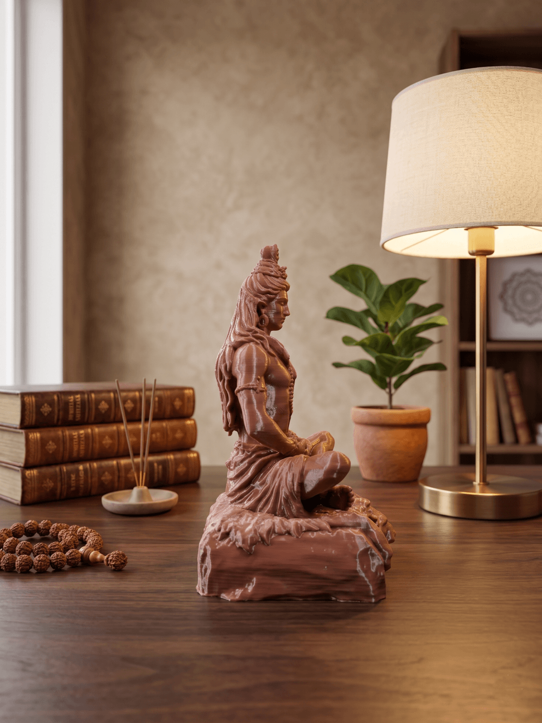 modern mahadev sculpture spiritual decor artistic lord shiva murti for office desk premium meditation shiva figurine for interiors handcrafted style shiva idol for positive energy